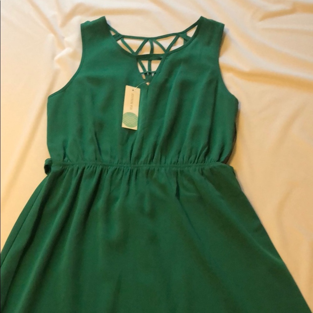 Stitch fix green chiffon dress